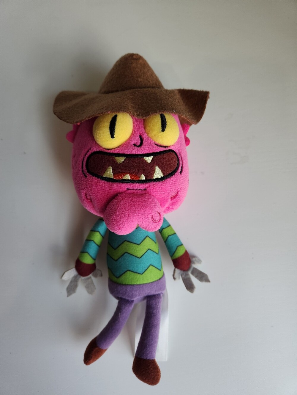 Pink Monster Plush Toy with Brown Hat - Kids Toy